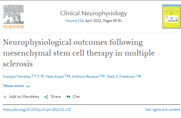 間充質(zhì)干細(xì)胞治療多發(fā)性硬化癥后的神經(jīng)生理學(xué)結(jié)果 間充質(zhì)干細(xì)胞治療多發(fā)性硬化癥后的神經(jīng)生理學(xué)結(jié)果
