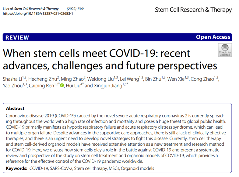 干細胞如何應(yīng)對COVID-19:近期進展、挑戰(zhàn)和未來展望