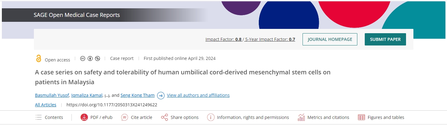 9名馬拉西亞患者接受干細胞治療,隨訪表示均有積極反應,沒有任何副作用