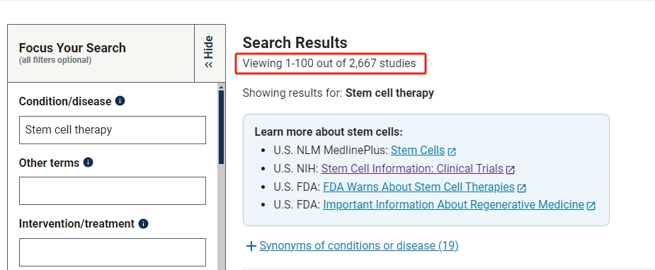 1999年至2024年6月期間，共進行了2,667項干細胞臨床試驗。