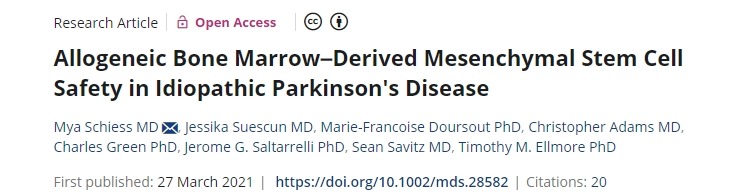 同種異體骨髓間充質干細胞治療特發性帕金森病的安全性 同種異體骨髓間充質干細胞治療特發性帕金森病的安全性