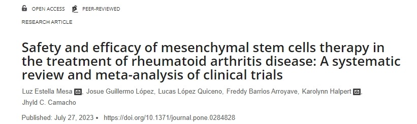 間充質干細胞治療類風濕關節炎疾病的安全性和有效性：臨床試驗的系統評價和薈萃分析