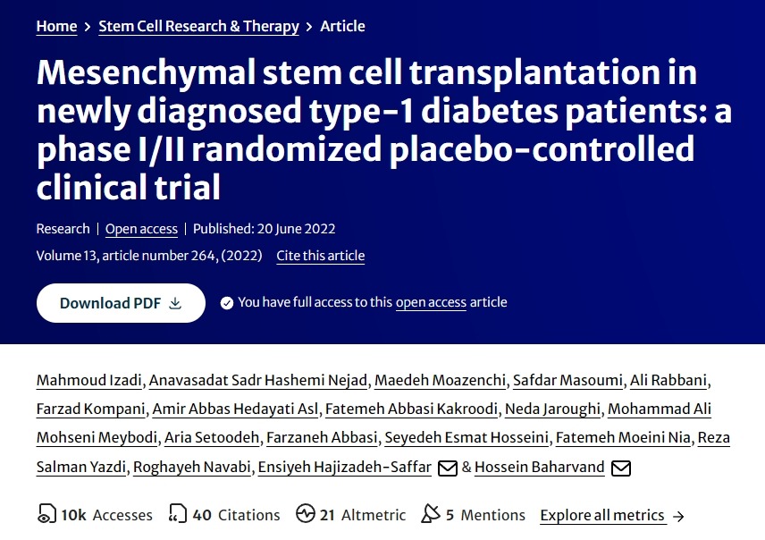 新診斷的 1 型糖尿病患者的間充質干細胞移植:一項 I/II 期隨機安慰劑對照臨床試驗 新診斷的 1 型糖尿病患者的間充質干細胞移植:一項 I/II 期隨機安慰劑對照臨床試驗