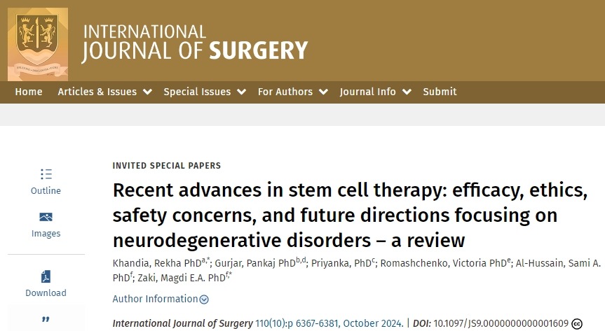 干細(xì)胞療法的最新進(jìn)展:以神經(jīng)退行性疾病為重點的療效、倫理、安全問題和未來方向-綜述 干細(xì)胞療法的最新進(jìn)展:以神經(jīng)退行性疾病為重點的療效、倫理、安全問題和未來方向-綜述
