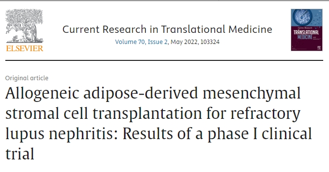 異體脂肪間充質(zhì)基質(zhì)細(xì)胞移植治療難治性狼瘡腎炎:一期臨床試驗(yàn)結(jié)果 異體脂肪間充質(zhì)基質(zhì)細(xì)胞移植治療難治性狼瘡腎炎:一期臨床試驗(yàn)結(jié)果