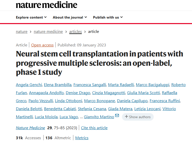 進(jìn)行性多發(fā)性硬化癥患者的神經(jīng)干細(xì)胞移植:一項(xiàng)開放標(biāo)簽、I 期研究 進(jìn)行性多發(fā)性硬化癥患者的神經(jīng)干細(xì)胞移植:一項(xiàng)開放標(biāo)簽、I 期研究