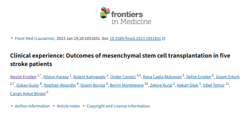 臨床經驗:五例中風患者接受間充質干細胞移植的結果 臨床經驗:五例中風患者接受間充質干細胞移植的結果
