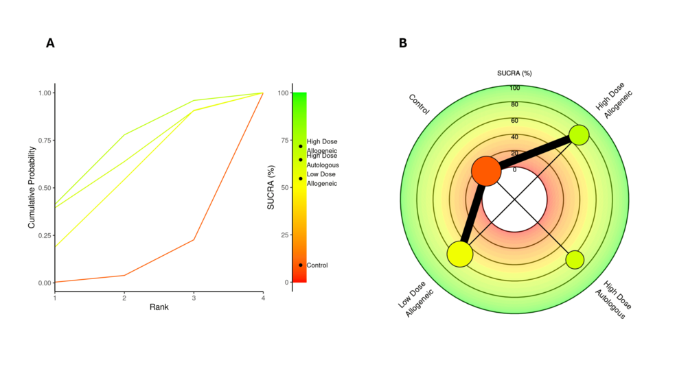 圖21：12個月時WOMAC評分的SUCRA秩圖