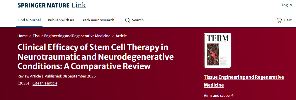 干細胞療法在神經創傷和神經退行性疾病中的臨床療效:一項比較綜述 干細胞療法在神經創傷和神經退行性疾病中的臨床療效:一項比較綜述