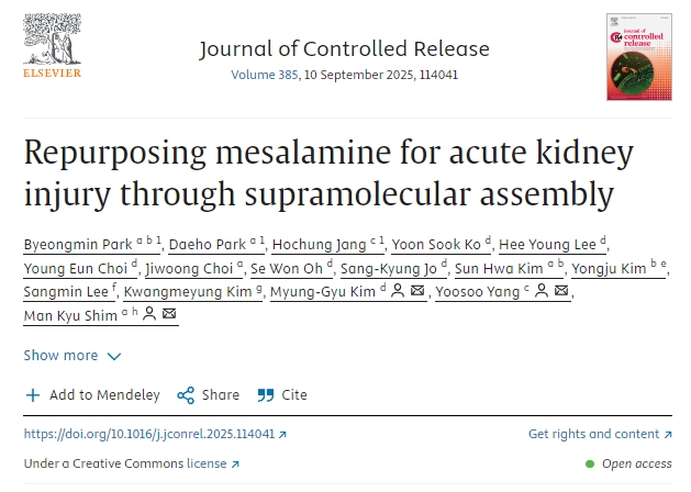 通過(guò)超分子組裝將美沙拉嗪重新用于治療急性腎損傷 通過(guò)超分子組裝將美沙拉嗪重新用于治療急性腎損傷