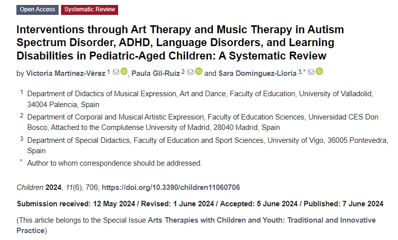 藝術療法和音樂療法對兒童自閉癥譜系障礙、注意力缺陷多動癥、語言障礙和學習障礙的干預:系統評價 藝術療法和音樂療法對兒童自閉癥譜系障礙、注意力缺陷多動癥、語言障礙和學習障礙的干預:系統評價