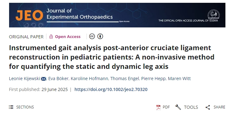 兒童患者前交叉韌帶重建術后儀器步態分析：一種量化靜態和動態腿軸的非侵入性方法