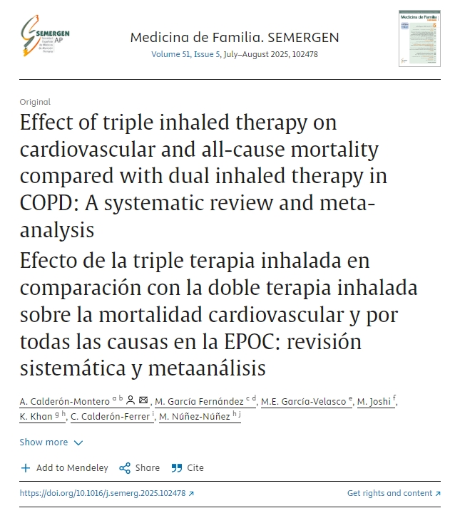 與雙吸入療法相比，三聯(lián)吸入療法對COPD患者心血管和全因死亡率的影響：系統(tǒng)評價和薈萃分析