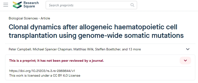 使用全基因組體細(xì)胞突變的異基因造血干細(xì)胞移植后的克隆動態(tài) 使用全基因組體細(xì)胞突變的異基因造血干細(xì)胞移植后的克隆動態(tài)